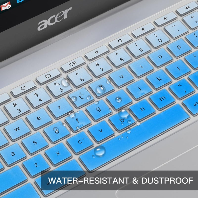 CaseBuy Keyboard Cover for Acer Chromebook Spin 11 311 CP311 511 512/Chromebook R11 CB3-131 CB3-132 CP311 C738T C733 CB5-132T/Chromebook Spin 713 CP713 R13 CB5-312T/Acer Chromebook 14 15 -Ombre Blue - Image 5